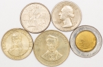 Numismática, INTERNACIONAL. Cinco Moedas Estrangeiras Sortidas