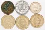 Numismática, URUGUAY. Seis Moedas Estrangeiras Sortidas