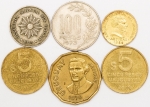 Numismática, URUGUAY. Seis Moedas Estrangeiras Sortidas
