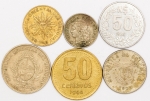 Numismática, URUGUAY. Seis Moedas Estrangeiras Sortidas