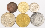 Numismática, INTERNACIONAL. Seis Moedas Estrangeiras Sortidas