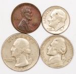 Numismática, AMERICA. Quatro Moedas Estrangeiras Sortidas