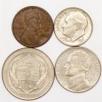 Numismática, AMERICA. Quatro Moedas Estrangeiras Sortidas