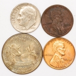 Numismática, AMERICA. Quatro Moedas Estrangeiras Sortidas