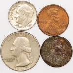 Numismática, AMERICA. Quatro Moedas Estrangeiras Sortidas