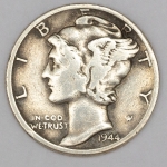 Numismática, EUA. One Dime Dollar Mercury. Ano 1928. Prata 900. Original. Escassa.