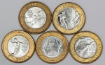Numismática, Brasil. Lote com 9 moedas de 1 real Olimpíadas 2016, sem repetição.
