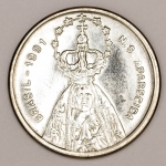 Numismática. Moeda comemorativa da visita do Papa João Paulo II ao Brasil em 1991. 27mm