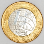 Numismática, Brasil. Moeda de 1 Real 2022 com reverso inclinado à direita. V-558 Oportunidade FC