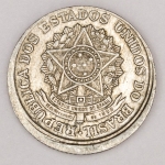 Numismática, Brasil. Moeda de 1 Cruzeiro 1959, anomalia rara, boné V-271. Oportunidade