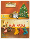 Telecartofilia. Série completa com 2 cartões teelefônicos. Feliz Natal 2005. Brasil Telecom