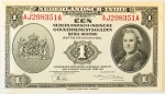 Numismática, Índias Holandesas. Cédula de 1 Rúpia 1943 P-111