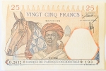 Numismática, África Ocidental Francesa. Cédula de 25 Francos 1942 P-27