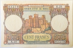 Numismática, Marrocos. Cédula de 100 Francos 1950 P-45