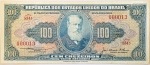 Numismática, Brasil. Cédula de 100 Cruzeiros 1956 C-031 Nº 000013