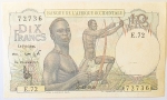 Numismática, África Ocidental Francesa. Cédula de 10 Francos 1949 P-37 SOB / FE