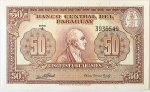 Numismática, Paraguai. Cédual de 50 Guaranis 1952 P-188b FE