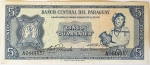 Numismática, Paraguai. Cédula de 5 Guaranis 1963 P-194