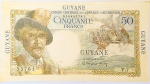 Numismática, Guiana Francesa. Cédula de 50 Francos 1947 P-22a