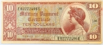 Numismática, Estados Unidos. Cédula Militar de 10 Dólares 1954 P-M35