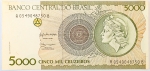 Numismática, Brasil. Cédula de 5000 Cruzeiros 1990 C-222 FE
