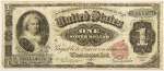 Numismática, Estados Unidos. Cédula de 1 Silver Dólar 1886 P-321(1). Martha Washington, selo vermelho MBC