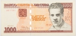 Numismática, Cuba. Cédula de 1000 Pesos P-132 MBC