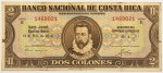 Numismática, Costa Rica. Cédula de 2 Colones P-201 MBC