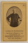 Colecionismo - Figurinhade Cigarro - Motivo Figuras llustres Almirante wandenkolk  (Eduardo Wandenkolk (1838–1902), uma das figuras mais influentes da história da Marinha do Brasil e da consolidação da República no país.) - Grande Fábrica de Cigarros Henrique Bastos & Cia - 6x4cm - Num. 55