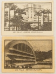 Colecionismo - Figurinha de cigarro - 2 peças da Fábrica de cigarros Sudan S.A. - Fumem NEUSA - Locais de São Paulo - (Estádio Municipal e Parque anhangabaú) - A Sudan foi fundada em 1913, no bairro do Brás, em São Paulo, por Sabbado Umberto D`Angelo. O nome `SUDAN` foi formado a partir das iniciais de seu nome: S-U-D`AN. A empresa cresceu rapidamente e tornou-se uma das maiores fabricantes de cigarros do Brasil durante boa parte do século XX.