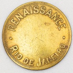 Colecionismo Exonumia - Ficha RENAISSANCE - Rio de JAneiro - valor 2000 - A Casa Renaissance foi um requintado e luxuoso estabelecimento comercial inaugurado por volta de 1918 na Avenida Rio Branco, no coração do centro do Rio de Janeiro.Funcionando como uma mistura de confeitaria de alta classe, salão de chá e espaço de eventos, ela atendia à alta sociedade carioca (a chamada elite da Belle Époque). RJ 60.01