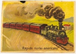 Colecionismo - Figurinha de Cigarro - Companhia Manufactura de Fumos em Conjunto com Água de Colonia L.Quarré - R. Gonçalves dias 40 - RJ - Figura do trem rápido norte - americano - 6,5 x 4,8 cm - pequena mancha na parte superior