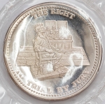 Numismática, USA. Onça de Prata Pura da Série `LIBERDADE` Produzida Pela Johnson Matthey no Início dos Anos 80. Direito ao Julgamento por Júri. Alta Cotação Superior USD 100,00