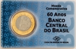 Numismática, Brasil. 1 Real 2025. 60 Anos do Banco Central