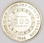 Numismática, Brasil. 200 Reis em Prata 3º Sistema Monetário - 2º Tipo  1864