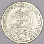 Numismática, Venezuela. Um Bolivar 1954 Prata 835 5g