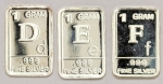 Numismática. Barras de Prata 999 3 Unidades, Ótima Oportunidade para Completar Sua Coleção do Alfabeto, Letras D - E - F