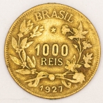 Numismática, Brasil 1000 Reis 1927 Bronze