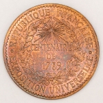 Numismática, França Medalha do Centenário da Exposição Universal 33mm 14,9g Gravador Barré
