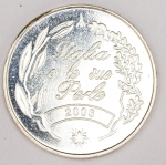 Numismática, Itália Milão Medalha de Prata 2003. 30mm 14g Encapsulada