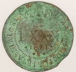 Numismática, Brasil Cobre Proveniente Fazenda do Rio de Janeiro. Optamos por Manter a Pátina Original do Achado. LXXX 1821 B Bahia Linda