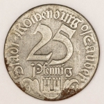 Numismática, Alemanha Magnífica Peça Proveniente de Coleção Adquirida na Alemanha. Rothenburg. 25 Pfennig. 1921
