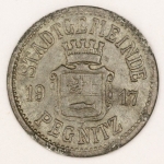 Numismática, Alemanha Magnífica Peça Proveniente de Coleção Adquirida na Alemanha. 10 Pfennig. 1917 Pegnitz - Rara