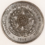 Numismática, Brasil 20 Reis Bronze Estimada `VINTEM Poupado Vintem Ganho` 1893 Magnífico Estado B 799. Oportunidade