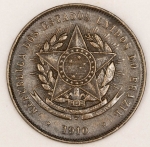 Numismática, Brasil 20 Reis Bronze Estimada `VINTEM Poupado Vintem Ganho` / 1910 - B 813 Linda