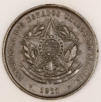 Numismática, Brasil 20 Reis Bronze Estimada `VINTEM Poupado Vintem Ganho` 1911 B 814 - Magnífica