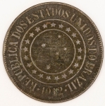 Numismática, Brasil 40 Reis Bronze `A Economia Faz a Prosperidade` Proveniente de Coleção 1912 - Rara B 830