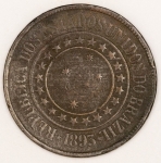 Numismática, Brasil 40 Reis Bronze `A Economia Faz a Prosperidade` Proveniente de Coleção 1893 B 817
