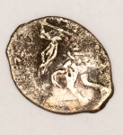 Numismática, Rússia Denga em Prata Equivalente a 1/2 Kopek. Peça a Ser Classificada. Acreditamos Século XV - XVI. Altíssima Cotação no EBAY 