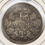 Numismática, Alemanha 1/2 Marco 1905 Prata